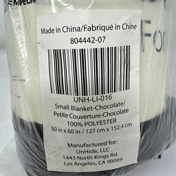 Unhide Faux Fur Bundle New Small Blanket And 20x20 Chocolate Pillow -Ship Fast - Picture 9 of 9